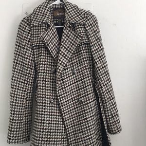 Wool overcoat houndstooth
